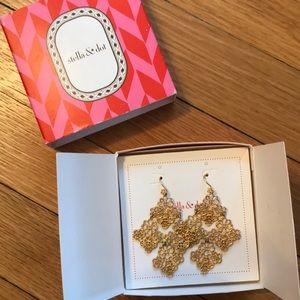 Stella & Dot Chantilly Lace Gold Earrings